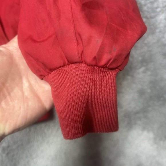 Vintage Members Only Jacket Mens 42 Red Bomber Classic Racer Jacket 80s *SPOTS - Picture 5 of 16